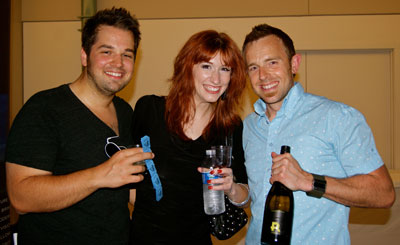 Nate Knaebel and Shari Mocheit with 2 Lads Winery's Chris Baldyga